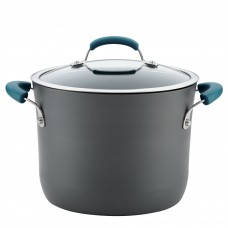Rachael Ray 8 qt. Non-Stick Covered Hard-Anodized Aluminum Stock Pot RRY4036